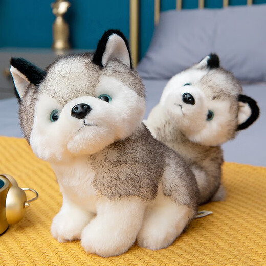 Youyu Husky Plüsch Spielzeugpuppe süßer super süßes Hund Welpe Erha Puppe Kleine Trompete Mädchen Simuliert Saint Bernard Trompete, 20 cm