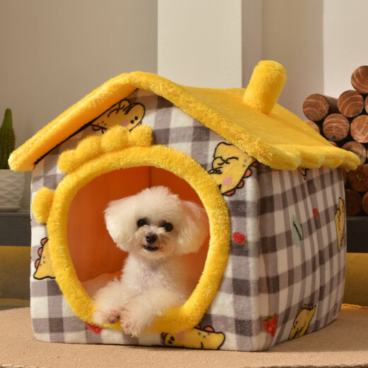 CLCEY kennel is warm in winter, removable and washable house, villa cat kennel, small dog Teddy kennel, universal pet supplies for all seasons, hope rainbow [with electric blanket] small size - suitable for 7Jin [Jin equals 0.5kg] indoor cats and dogs (fur children like large