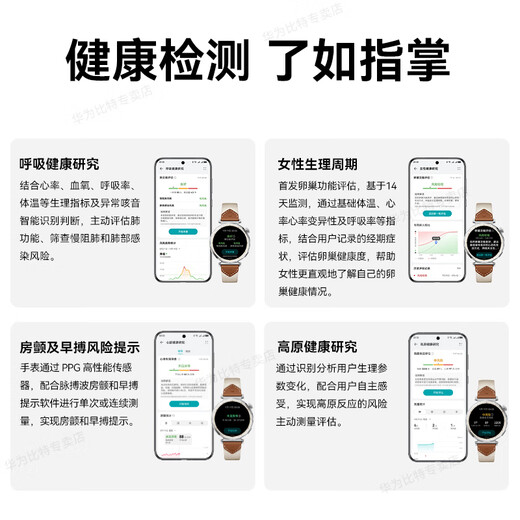 Huawei (Huawei) [Subsidio nacional 15%] Watch Gt 5 Smart Watch Sports Xuanji Sistema de detección de sangre Oxígeno Ciencias cardíacas Monitoreo de la respiración Bluetooth llamadas impermeables para hombres y mujeres emociones de 46 mm Toppa-Cordillada azul-cola con la correa trenzada [envíe una correa de cuero + película]]