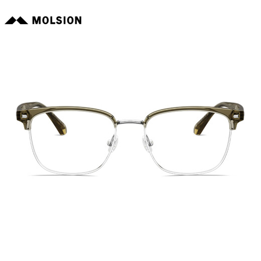 MOLSION陌森眼镜肖战同款眉线半框近视镜架MJ6195 B12框+0度防蓝光