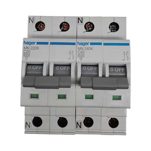 HAGER MNN116P air open zero line circuit breaker MN220K240K air switch 32A25A 40A 1P+N