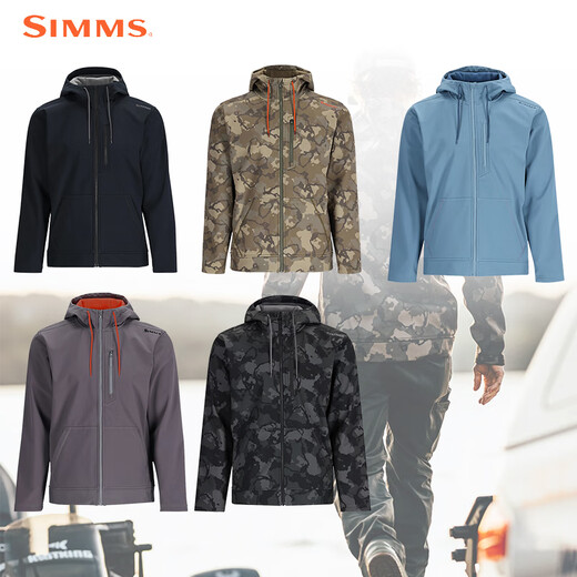 SIMMS连帽衫ROGUE软壳秋冬保暖外套防风轻柔舒适轻便户外路亚钓鱼服男 PG-13784连帽衫 黑色 L