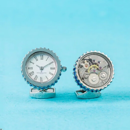 Tateossianrt Retro -Bewegung Taschenuhr Manschettenkniegel