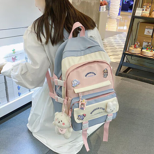 Pull back large-capacity schoolbag female junior high school student college student backpack high school student niche primary school student third to sixth grade backpack