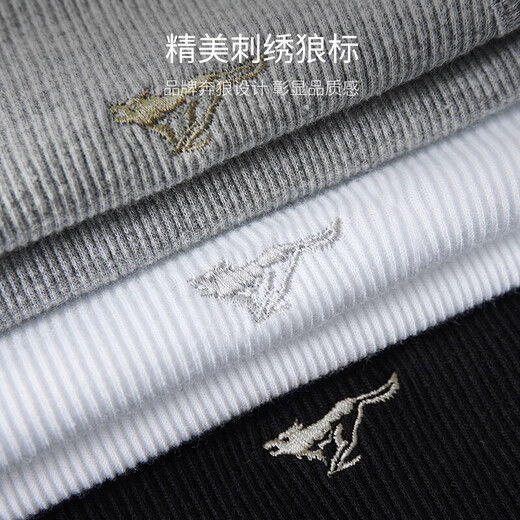 Septwolves ribbed vest men's pure cotton bottoming sweatshirt summer hurdle sports fitness sweat-absorbent breathable sling sleeveless inner wear pure cotton thick thread style white + black + gray 3 pieces XL (175) recommended 130-150Jin Jin equals 0.5 kg