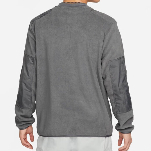 耐克（NIKE） 卫衣外套男士2024春秋季运动服保暖摇粒绒圆领套头衫 DD4855-068灰色 XL