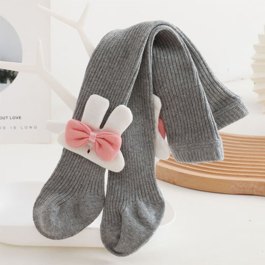 Feathery Duck Girls' Bottoming Socks Spring and Autumn Children's Pantyhose Baby Cartoon Rabbit Body Socks Toddler Big PP Socks Pink 0-1 Years Old S Code