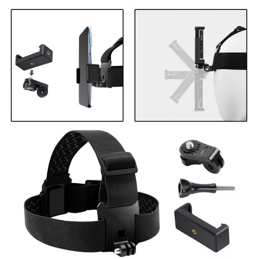 Ye Yu is suitable for head-mounted mobile phone holder, headband shooting fixed bracket, personal perspective outdoor live broadcast bracket, walking, head-mounted mobile phone clip + extension arm