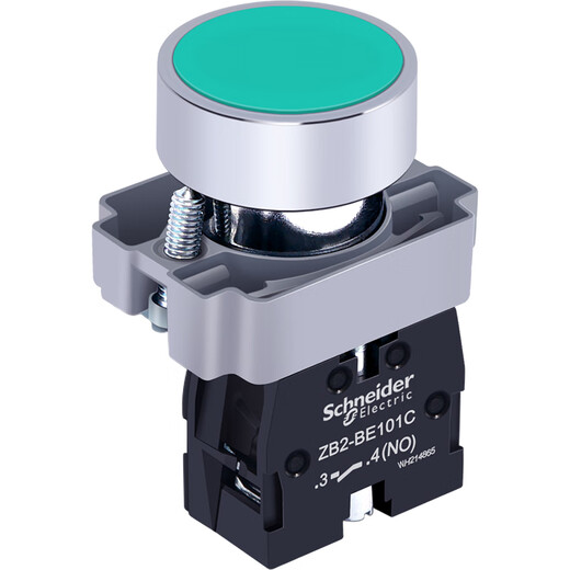 Schneider Electric flat button switch XB2BA31C green self-reset start switch 22mm flat button normally open 101 brand authorization
