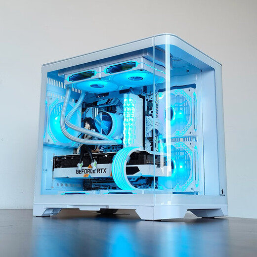 玩嘉天幕白色MINI曲面玻璃海景房电脑机箱台式机MATX240/360水冷 天幕MINI白（支持MATX/240水冷/32显卡
