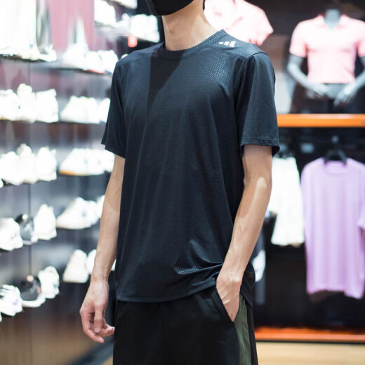 阿迪达斯 （adidas）短袖男装2025夏季新款训练健身运动服时尚圆领透气休闲T恤IL1381 IL1381 L