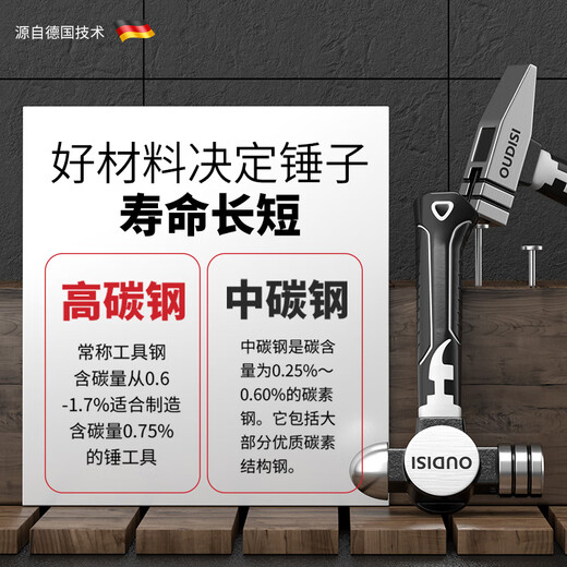 Otis mini tool hammer mini octagonal hammer iron hammer round peen hammer small hammer woodworking special mini household hammer mini short handle round peen hammer