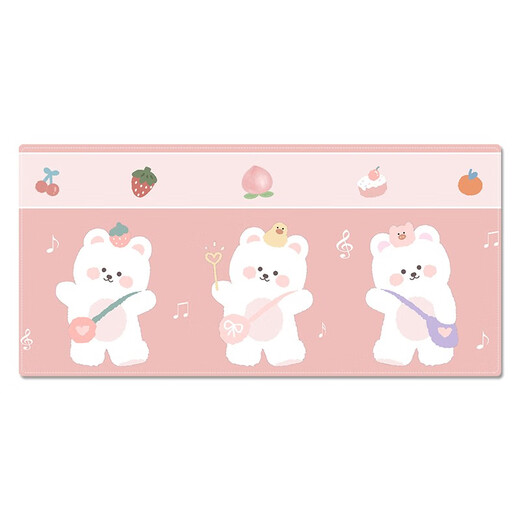Drei-Farben-Katze (SFMCEMQ) Cartoon süßes kleines und frisches Mauspad super großes Mädchen Ins Windstischpolster verdickte Handgelenksspiele E-Sport Laptop Keyboard Pad 4839 Pfirsich 90 cm x 40 cm x 3 mm