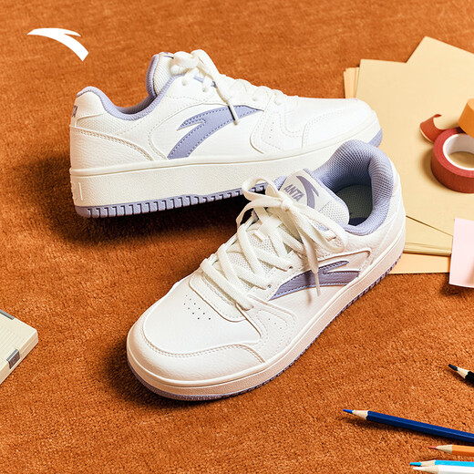 Anta first year board shoes women's shoes summer white shoes student thick sole retro trend men and women same style height-enhancing sports casual shoes
