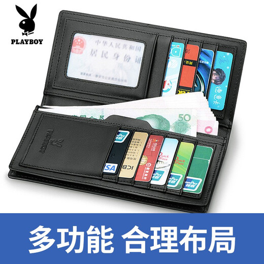 Playboy Wallet Мужской бизнес-капусная билетная клипа с многофункциональным многократным кошельком с большой пропускной способностью Blue