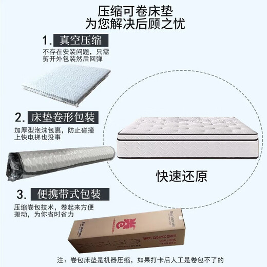 星年五星级酒店希尔顿同款乳胶卷包独立弹簧席梦思软床垫1.8x2米加厚 希尔顿特惠款(软硬适中)约20cm厚 1350mm*1900mm