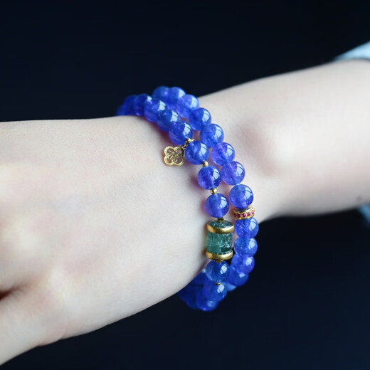 Everlasting Leaf Yi Jin Jin is equal to 0.5 kg Diamond Ring Natural Tanzanite Bracelet Romantic Blue Purple Full and Round Gold Tourmaline Accessories Gold Tourmaline Accessories