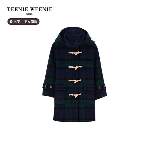 Teenie Weenie Kids Bear children's clothing autumn and winter warm double-sided woolen hooded coat for boys and girls, beige 120 cm