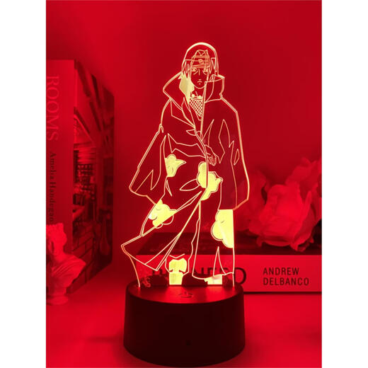
Naruto Naruto Night Light Uchiha Itachi Obito Madara Naruto Sasuke Kakashi anime surrounding atmosphere light 829 Naruto takes a dart, monochrome warm light USB plug-in light holder