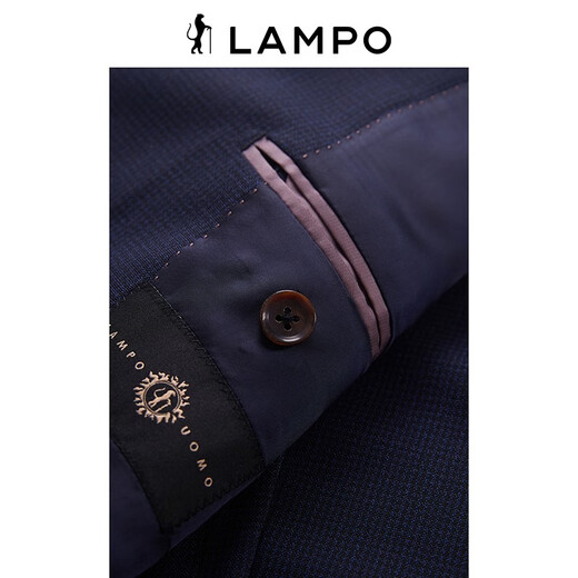Blue Leopard (LAMPO) houndstooth texture all-season suit men's business slim wool business suit top dark blue (suit) 52 (180/104) R