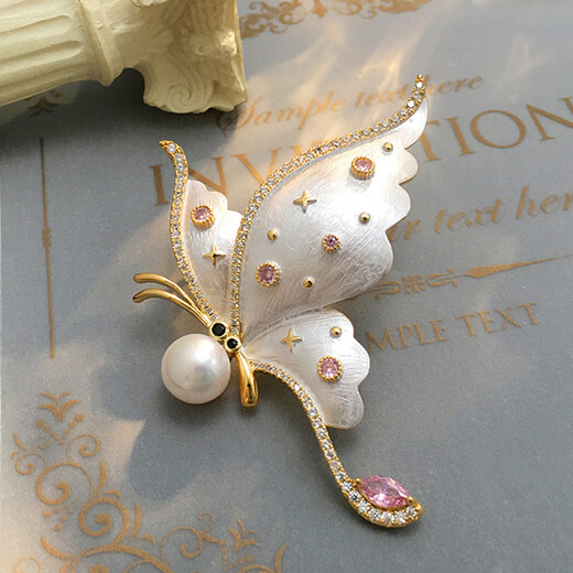 Jingli Jingda enamel butterfly brooch, high-end women's exquisite niche light luxury corsage birthday gift for women, exquisite, high-end and practical enamel butterfly brooch gift box