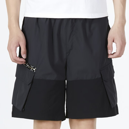 阿迪达斯 （adidas）裤子男装 春夏季新款ins潮时尚梭织工装裤跑步训练健身短裤 HC9737/黑色 M 建议135-155斤