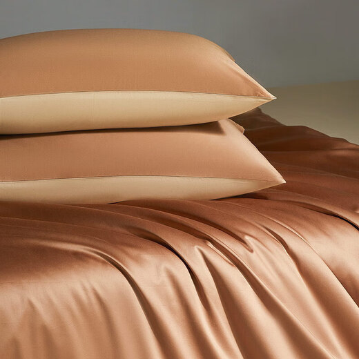 Duo Love the four-piece set of bed 100 light luxury cotton sheets and quilt covers four-piece set of 1.8 bed 229*230cm orange