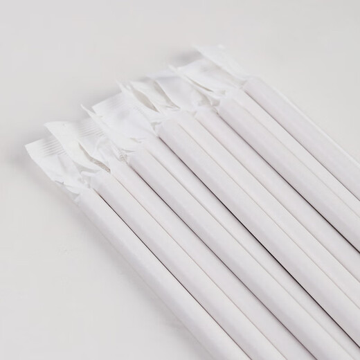 Baijie disposable paper straws coffee stirring stick milk tea straws children's original wood pulp paper 100 pieces individually packaged