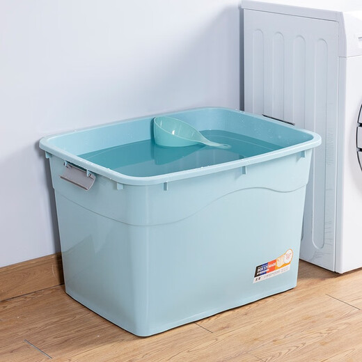 Chenzhi Shangpin Extra Large Toy Storage Box Plastic Organizing Box Extra Large Clothes Storage Box Clothes Quilt Storage Box Crystal Blue 80# (Length 46* Width 32* Height 26) Four Wheels