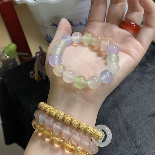 Ouyin chalcedony agate chalcedony bracelet 12mm size multi-treasure beads small fresh gift series chalcedony multi-treasure bracelet (beads 10mm) 18 pieces