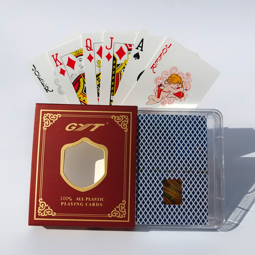 Kinputon 6 paires] Plastic Poker Gold Art Gyt Gyt Double face pote poker PVC GAK SOHA Bridge Gyt688 Bleu [6 paires]