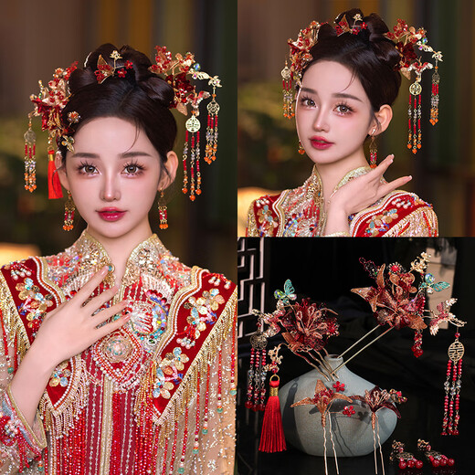 Куклян Новый китайский xiuhe Head radess 2024 Новый стиль древняя невеста для волос одежда Xiuhe Accessories