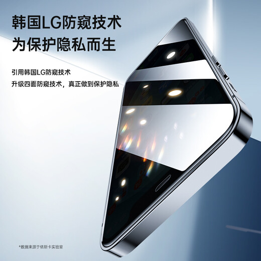 依斯卡【三倍增强】适用苹果12钢化膜iPhone12pro防窥手机贴膜 全屏360°防偷看防摔耐刮抗指纹保护JM844