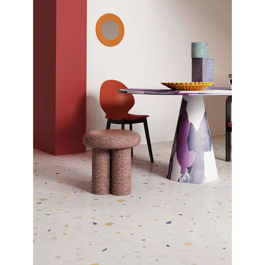 Clcey Colored Colored Terrazzo Tiles 600x1200 Salle de vie et de salle à manger Gris Soft Light Antique Tiles Shopping Mall Clothing Store Anti-Slip 600 * 1200 12805
