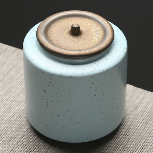 SUSHI CERAMICS tea can classic matte rust tea set accessories (blue)