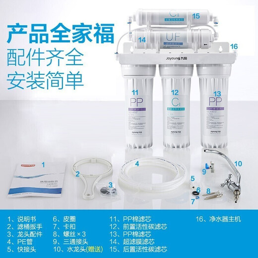 Joyoung Wasserreiniger Haushalt Küche Ultrafiltration Direkttrinkküche Wasserreiniger Leitungswasser Vorfilter 1283WU Set eins