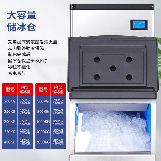 冰力欧 制冰机商用大型大容量制冰机奶茶店冰块机冰块制作机家用全自动冰块机酒吧KTV  日产量2000KG 684冰格 水冷