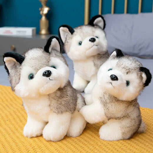 Youyu Husky Plüsch Spielzeugpuppe süßer super süßes Hund Welpe Erha Puppe Kleine Trompete Mädchen Simuliert Saint Bernard Trompete, 20 cm