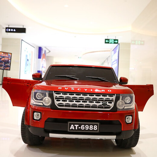 Ai Tong Children's electric car can take a double four-wheel off-road toy car for men and women and children toy car charging remote control four-wheel drive children's car Red dual-wheel drive superwei 12V/remote control/swing