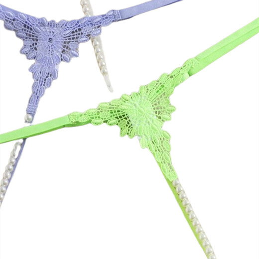 Urban new lace sexy one-thread temptation sexy panties without taking off massage sexy pearl beauty beauty ding beauty thong