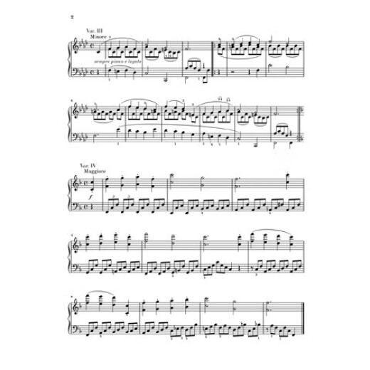 Henle Original Beethoven Tres Variación de piano Woo70/64/77 Piano Solo con Fingering Beethoven Ludwig Van Three Variation Works Woo64,70,77 HN1387
