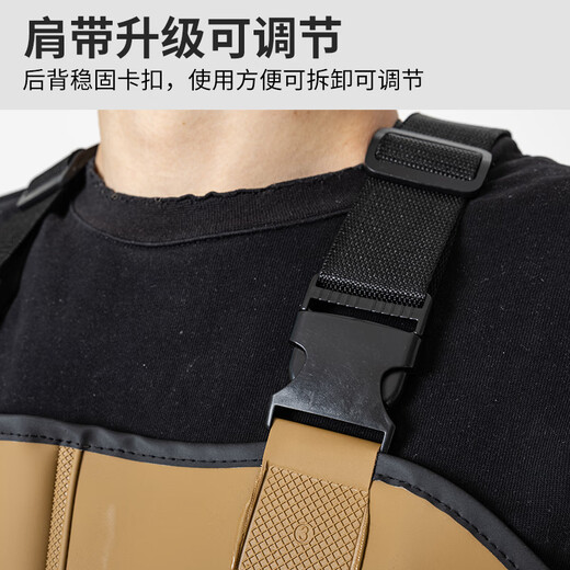 Yudaren Thickened Knee Pads Half-length Double-soled Fishing Rain Pants Men's One-piece Wear-Resistant Waterproof Leather Pants Black Extra Thick (Knee Pads) 120 Silk M (40-41 Shoe Size)