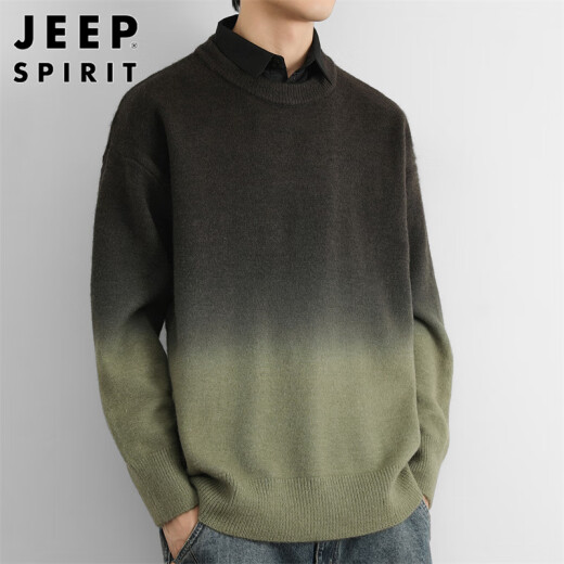 JEEP SPIRIT Jeep Sweater Men's Sweater Men's Jacket Men's Winter Base Shirt Warm Casual and Holiday Two-Piece Clothes

