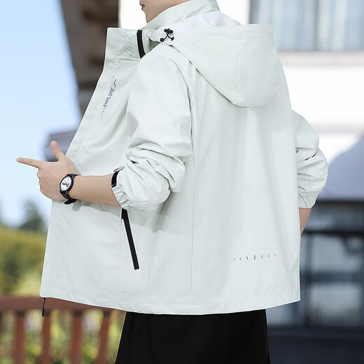 Jacket Men's Jacket Autumn and Winter Clothes Men's Three-in-One Jacket Hooded Loose Sports Workwear Top Men's Jacket Black 2XL