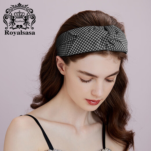 Royal sasa royal salsa hair accessories retro houndstooth headband satin pressed hair headband hairband going out to wash your face versatile hairpin