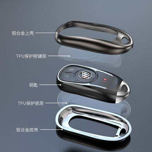 AEBX适用于2024款别克GL8钥匙套ES陆尊653T陆上公务舱652保护包扣23款 B款太空灰【编织绳】