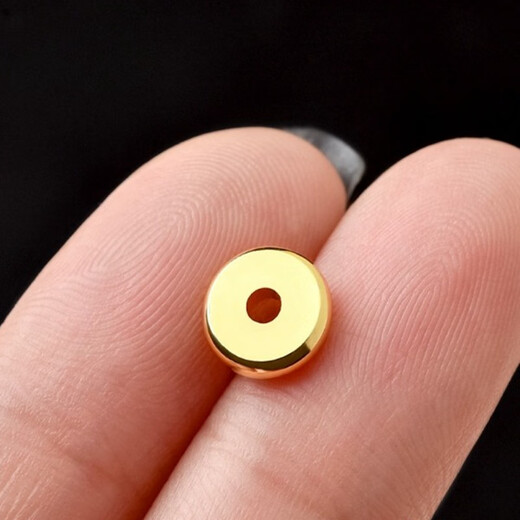 Jewelry craftsman's ancient 18K old gold craftsmanship gold color cultural toy glossy separator wheel abacus sand gold clasp diy with bead pad size about 8mm 10 pieces