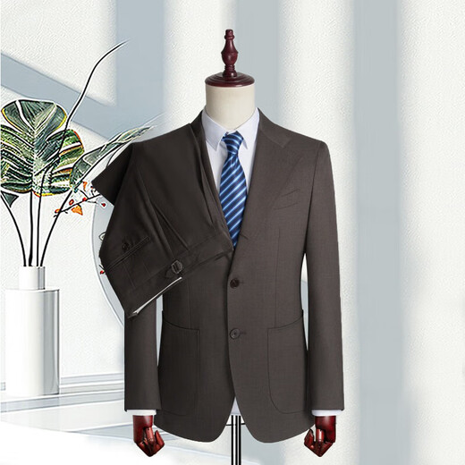 DVHNMK luxury brand men's suit suit men's formal wedding dress business casual single-breasted high-end suit beige (suit + trousers) ready for delivery M (recommended 95-110 Jin Jin equals 0.5 kg) ready for delivery