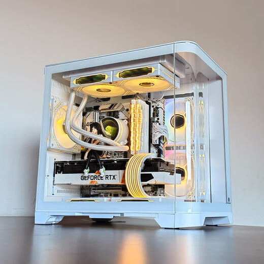 玩嘉天幕白色MINI曲面玻璃海景房电脑机箱台式机MATX240/360水冷 天幕MINI白（支持MATX/240水冷/32显卡