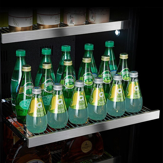 BAIKAILUN office glass door red wine tea beverage cabinet small home commercial living room fruit preservation cabinet air-cooled frost-free refrigerated cabinet display cabinet 1.8 meters air-cooled constant temperature red wine + full cup holder